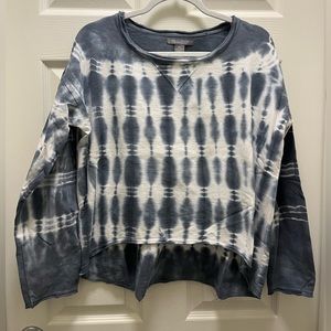 Vicinity Gray and White Tie Dye Long Sleeve Thick Shirt